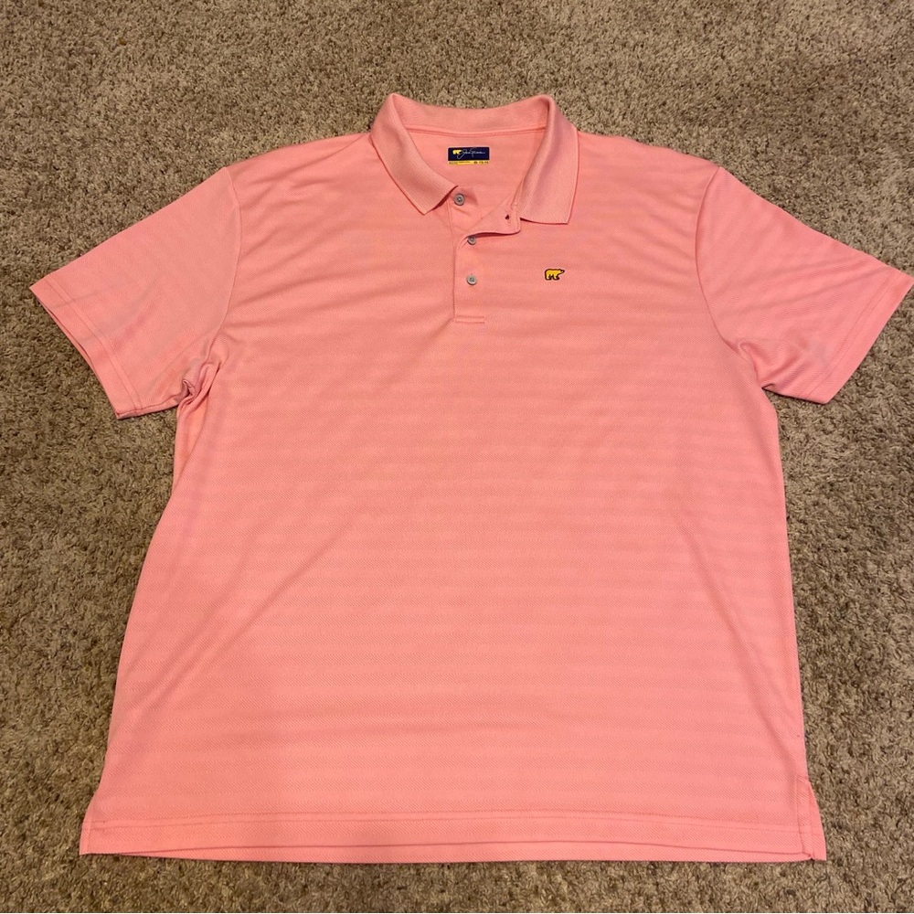 ack Nicklaus Men’s Golden Bear Golf Polo Short Sleeve Salmon/Coral